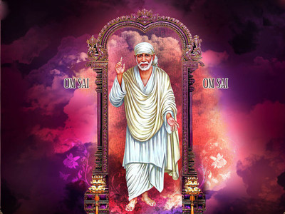 

sai baba poster on LARGE PRINT 36X24 INCHES Photographic Paper(24 inch X 36 inch, Rolled)