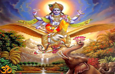 

vishnu ji Bhagwan poster on fine art paper 13x19 Fine Art Print(19 inch X 13 inch, Rolled)