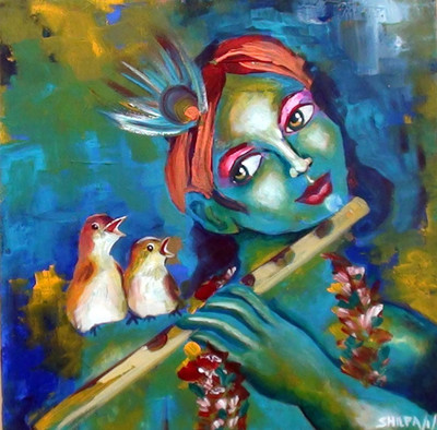 

Radha krishna paintings Beautiful 7 on LARGE PRINT 36X24 INCHES Photographic Paper(24 inch X 24 inch, Rolled)