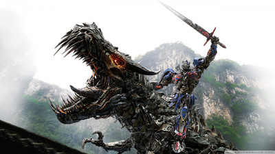 

transformers 4 optimus prime vs dinobot wallpaper on LARGE PRINT 36X24 INCHES Photographic Paper(36 inch X 36 inch, Rolled)