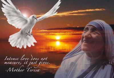 

Mother Teresa Wallpapers Intense love does not meaasure, it just gives on LARGE PRINT 36X24 INCHES Photographic Paper(36 inch X 24 inch, Rolled)