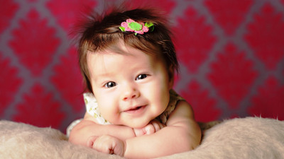

People Children Cute little girl with a flower in her hair on LARGE PRINT 36X24 INCHES Photographic Paper(36 inch X 24 inch, Rolled)