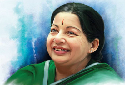 

J Jayalalithaa Amma Digital Painting 2 on LARGE PRINT 36X24 INCHES Photographic Paper(36 inch X 24 inch, Rolled)