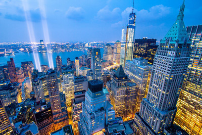 

World USA New York A view of the night skyscrapers of New York USA on LARGE PRINT 36X24 INCHES Photographic Paper(24 inch X 36 inch, Rolled)