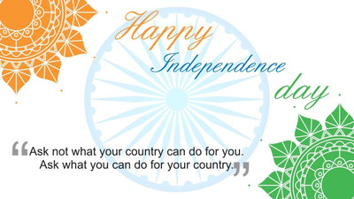 

Happy Independence Day Greetings Wishes Quote HD Image Background poster on LARGE PRINT 36X24 INCHES Photographic Paper(24 inch X 36 inch, Rolled)
