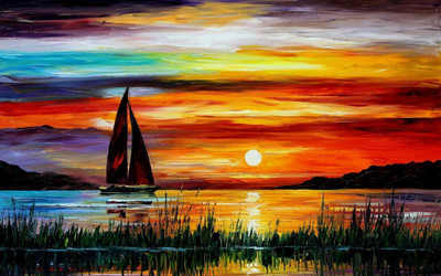 

sunset paintings leonid afremo ON LARGE PRINT 36X24 INCHES Photographic Paper(36 inch X 24 inch, Rolled)