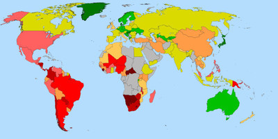 

World Map Gini coefficient.png on quality paper 13x19 Paper Print(19 inch X 13 inch, Rolled)