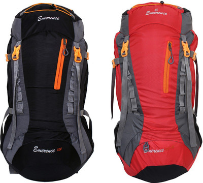 

Emerence 1021 Rucksack, Hiking Backpack 75Lts (Black & Red) Set of 2 Rucksack - 75 L(Multicolor)