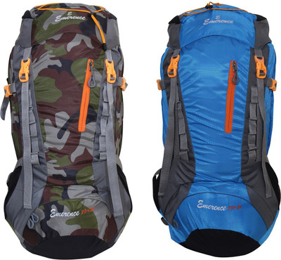 

Emerence 1021 Rucksack, Hiking Backpack 75Lts (Camouflage & Sky Blue) Set of 2 Rucksack - 75 L(Multicolor)