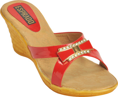 

ESPRADO Women Red & Beige Wedges