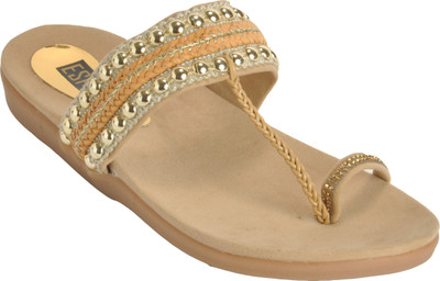 

ESPRADO Women Beige & Gold Flats