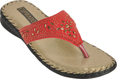 

ESPRADO Women Red & Gold Flats