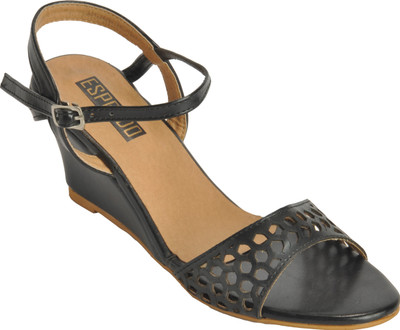 

ESPRADO Women Black & Beige Wedges