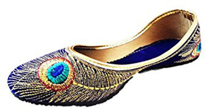 

NEXA NEXA Royal Collections Women's Fabric Juthi / traditional jaipuri ballies Slip On (Blue, Black) Jutis For Women(Black