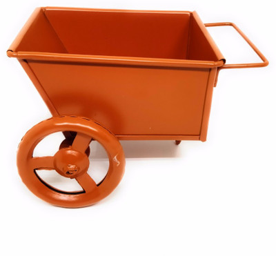 

EK DO DHAI Decorative Showpiece - 9 cm(Steel, Orange)