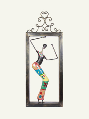 

VedasExports Single Doll Frame Big Decorative Showpiece - 90 cm(Iron, Multicolor)