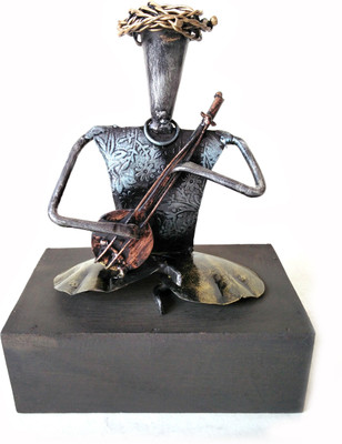 

Uniqkrafts Rajasthani Sarangi Musician Decorative Decorative Showpiece - 20 cm(Iron, Wooden, Multicolor)
