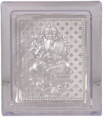 

Jewelscart Pure Silver Ganesha Photo Frame Decorative Showpiece - 6 cm(Silver Finish, Silver)
