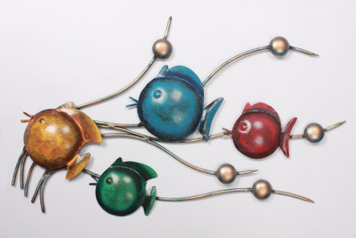 

VedasExports Multi Fish Decorative Showpiece - 32.5 cm(Iron, Multicolor)