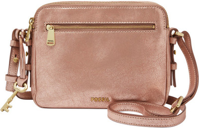

Fossil Women Casual Gold Genuine Leather Hand-held Bag