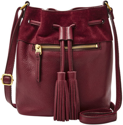 

Fossil Women Casual Maroon Genuine Leather Hand-held Bag