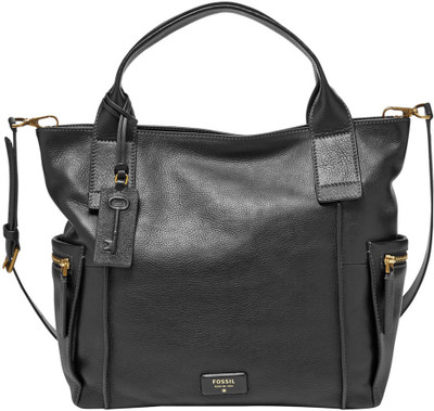 

Fossil Women Casual Black Genuine Leather Satchel