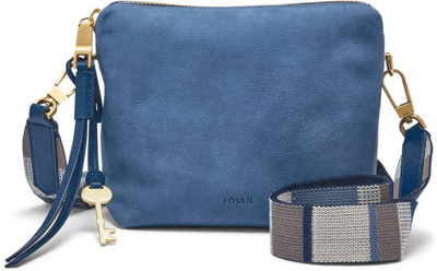 

Fossil Women Casual Blue Genuine Leather Sling Bag