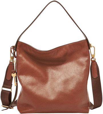 

Fossil Women Casual Brown Genuine Leather Hobo