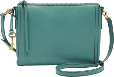 

Fossil Women Casual Green Genuine Leather Sling Bag