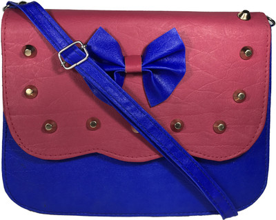 

Bizarre Vogue Women Casual Pink, Blue PU Sling Bag, Blue;pink