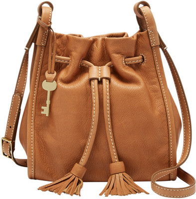 

Fossil Women Casual Brown Genuine Leather Hand-held Bag