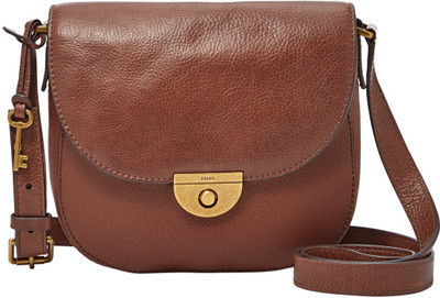 

Fossil Women Casual Brown Genuine Leather Hand-held Bag