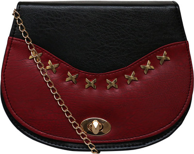 

Fristo Women Casual Black, Maroon PU Sling Bag