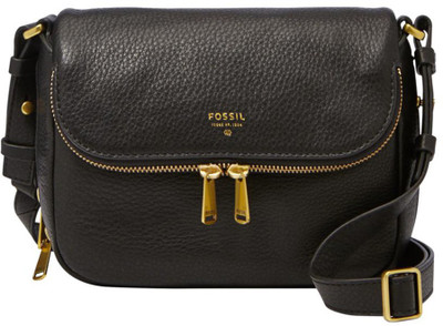 

Fossil Women Casual Black Genuine Leather Hand-held Bag