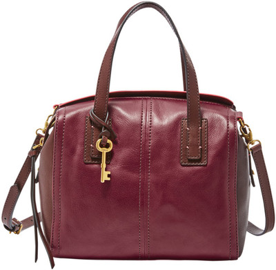 

Fossil Women Casual Red Genuine Leather Satchel