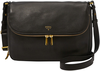 

Fossil Women Casual Black Genuine Leather Hand-held Bag