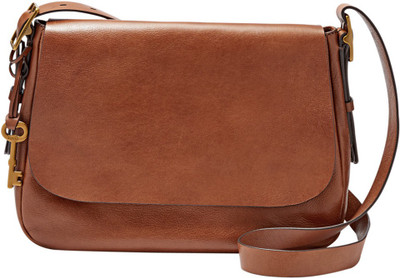 

Fossil Women Casual Brown Genuine Leather Sling Bag