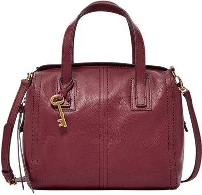 

Fossil Women Casual Maroon Genuine Leather Satchel