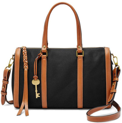 

Fossil Women Casual Black Canvas Satchel
