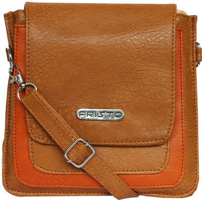 Fristo Women Casual Tan PU Sling Bag
