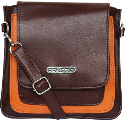 

Fristo Women Casual Brown, Tan PU Sling Bag