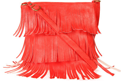 

STEEMO Women Casual Red PU Sling Bag