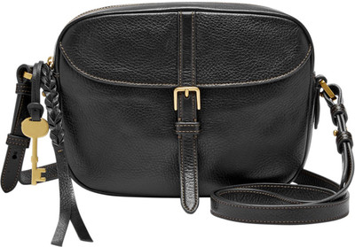 

Fossil Women Casual Black Genuine Leather Sling Bag