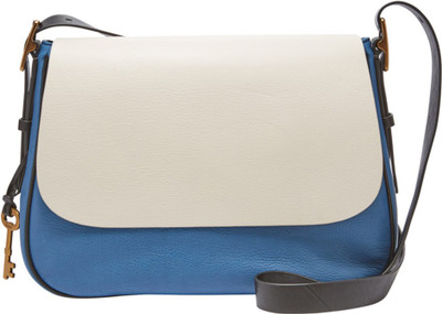 

Fossil Women Casual Blue Genuine Leather Sling Bag