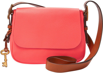

Fossil Women Casual Pink Genuine Leather Sling Bag