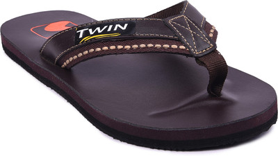 TWIN men flip flop Slippers, Brown