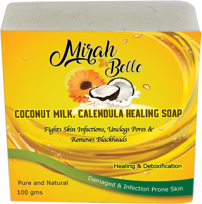 

Mirah Belle Naturals Coconut Milk, Calendula Healing Soap(100 g)