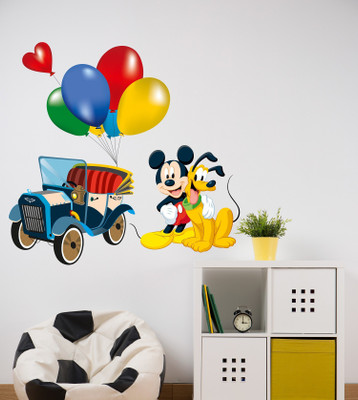 HAPPYSTICKY 80 cm Micky Mouse Removable Sticker(Pack of 1)