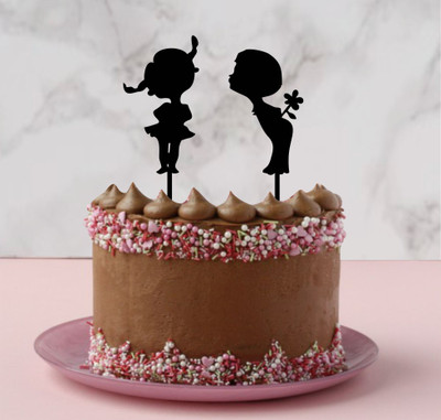 

Naveed Arts  Acrylic Cake topper Sticker(Pack of 1, Black
