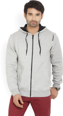 reebok full sleeve solid men sweatshirt